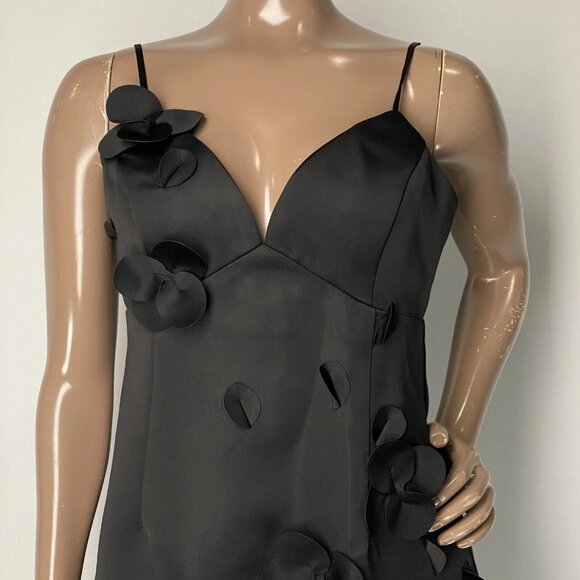NEW WHITE HOUSE BLACK MARKET Women’s Floral Appliqué Mini Dress – Black – Size 4 - Picture 10 of 11